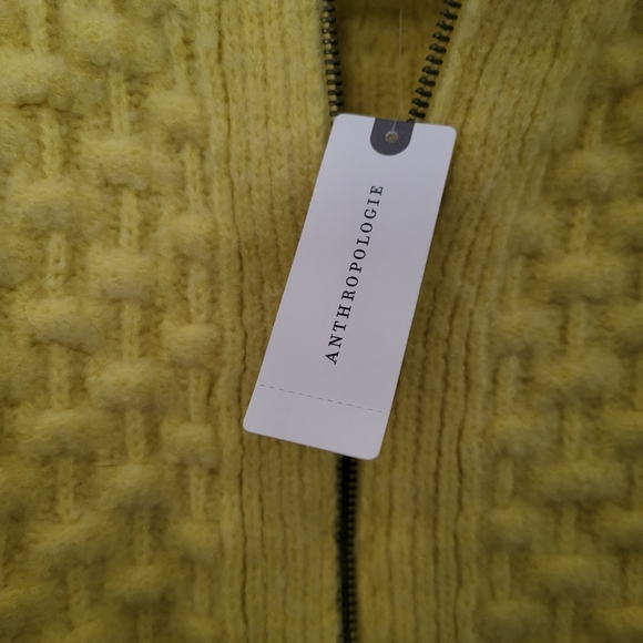 Anthropologie Mustard Knit Zip Cardigan - Picture 3 of 4